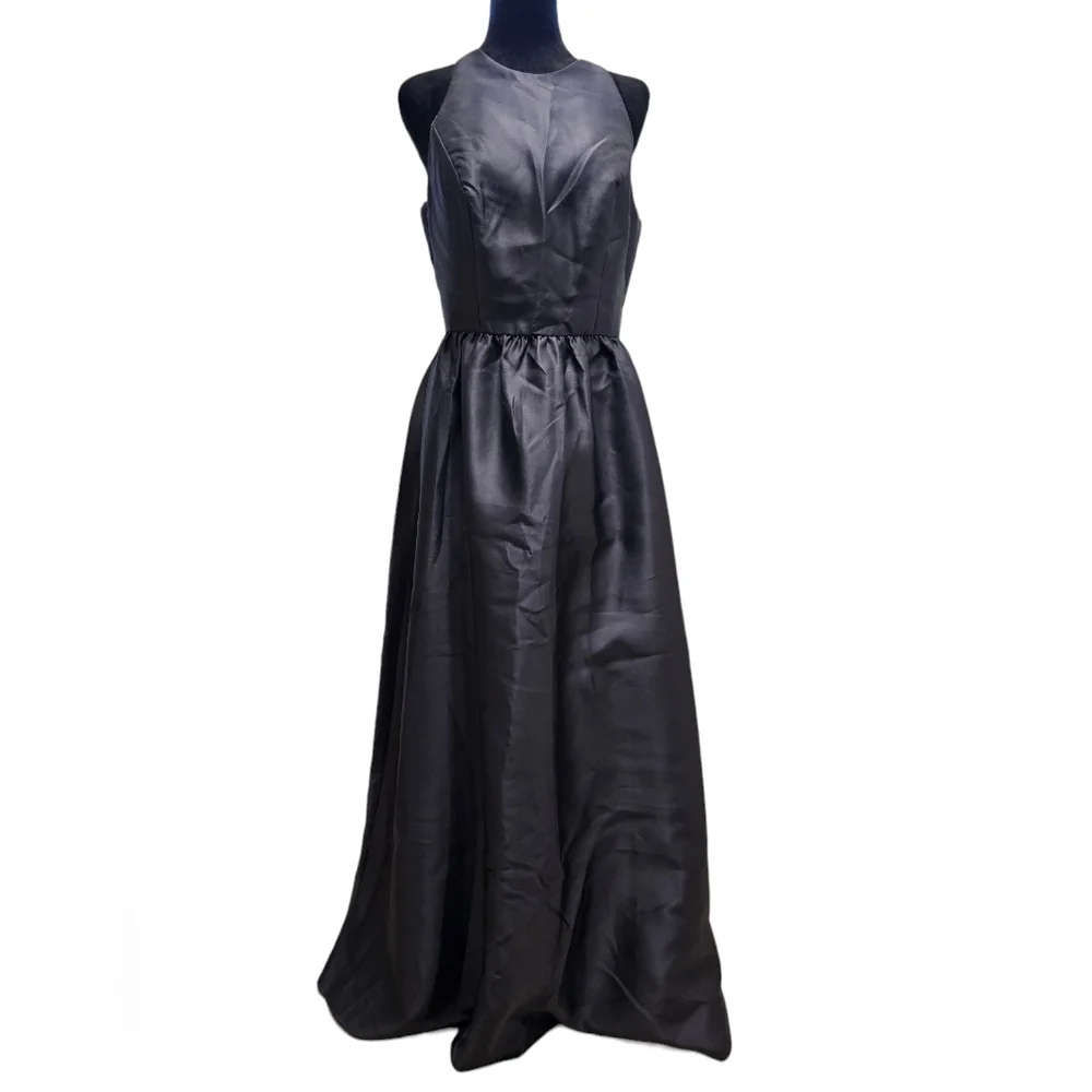Alfred Sung Keyhole Back Satin Maxi Dress Sample 10 - Picture 2 of 10